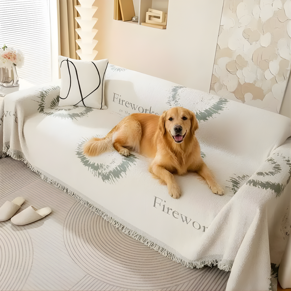 Soft Reversible Chenille Couch Throw Cover