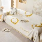 Soft Reversible Chenille Couch Throw Cover