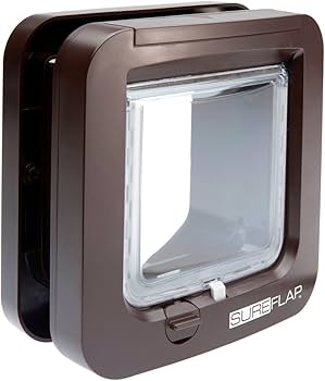 SureFlap Microchip Cat Flap Brown Small | Secure Microchip Pet Door for Cats