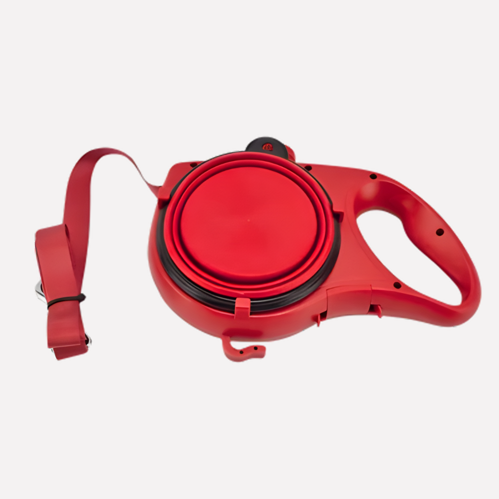 Portable Dog Leash with Water Bottle and Bowl Set