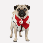 Warm Checked Cozy Dog Coat with Scarf